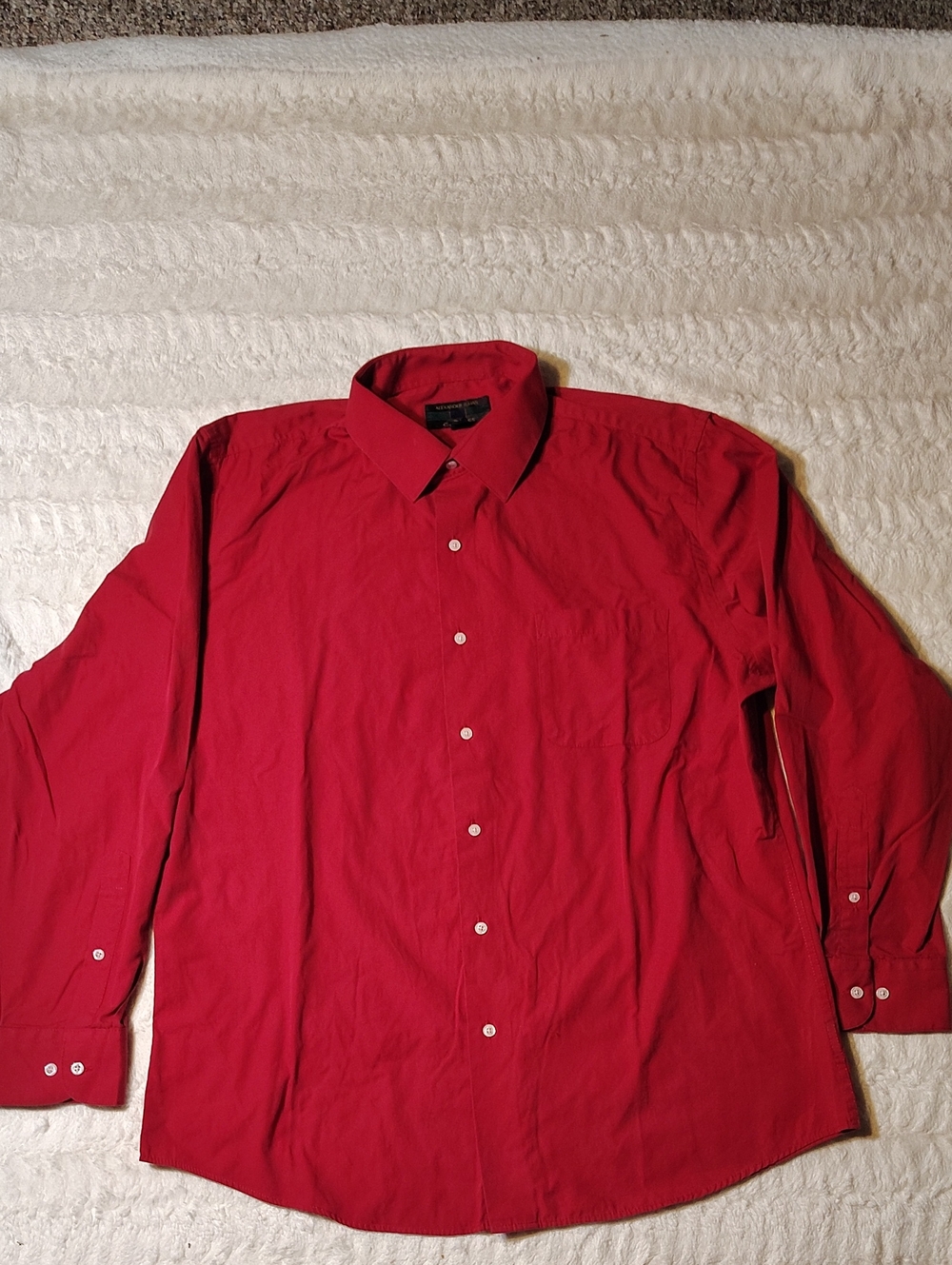 Alexander Julian Men's Solid Red Button-Up Dress Shirt